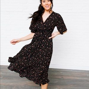 Floral Hi-Lo Wrap Dress